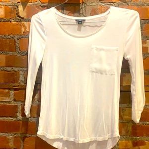 Ann Taylor -White blouse with sheer pockets and sheer back top - XXSP